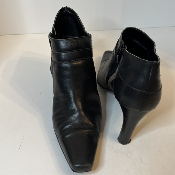 APOSTROPHE FONDA BLACK LEATHER SQUARE TOE ANKLE BOOT SZ 11 - Picture 10 of 16